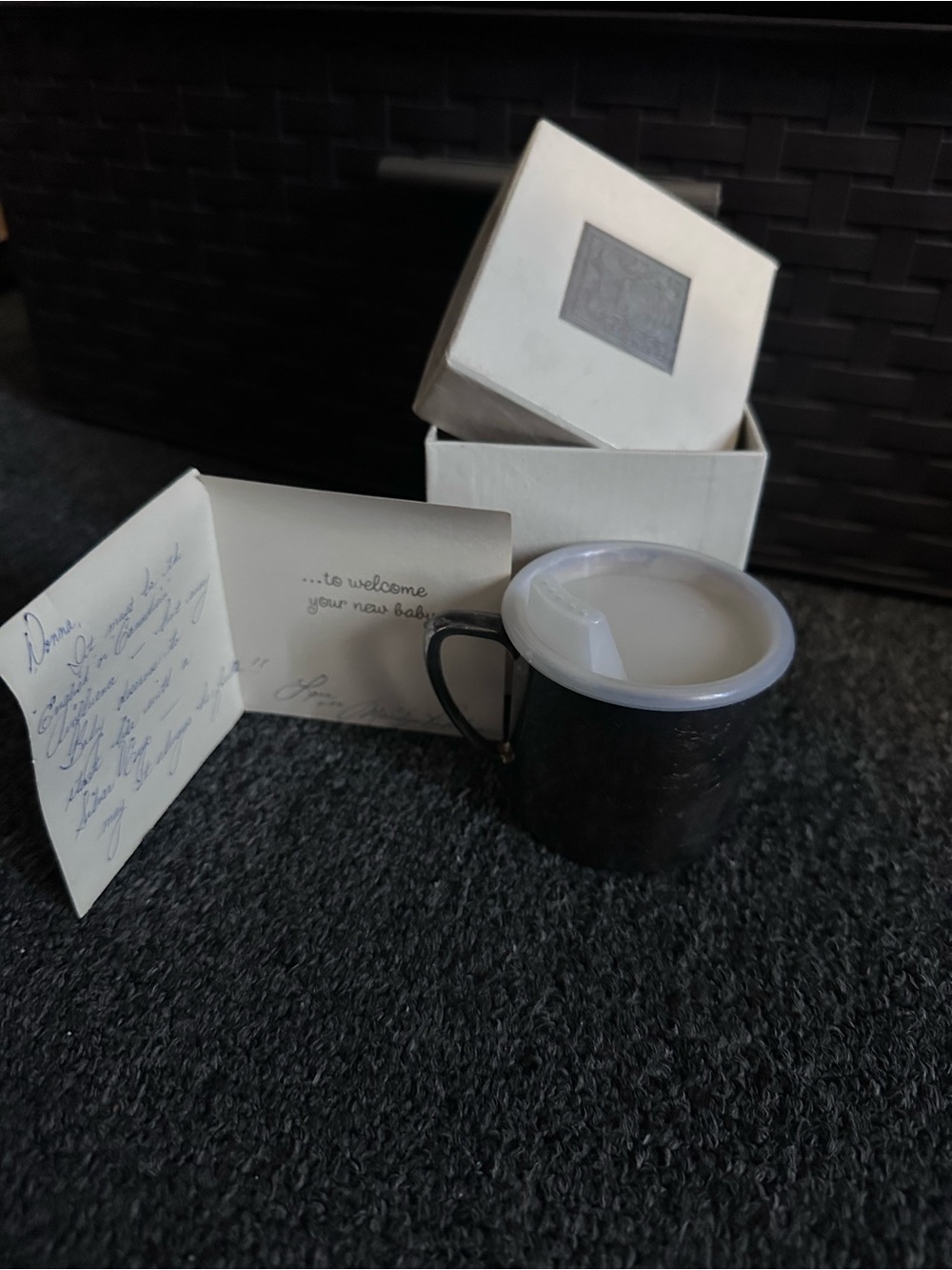 Keepsake Baby Welcome Mug in Silver with Presentation Box